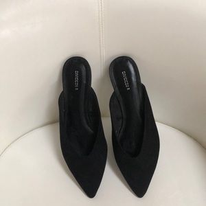 Black suede mules!  Don’t think I’ve ever worn. Size 8. Awesome condition!